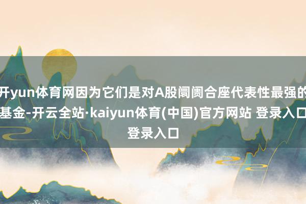开yun体育网因为它们是对A股阛阓合座代表性最强的基金-开云全站·kaiyun体育(中国)官方网站 登录入口