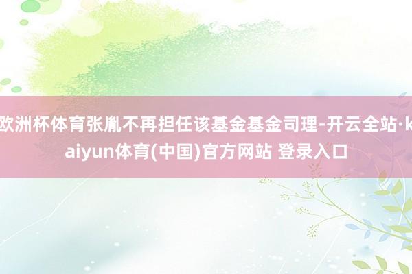 欧洲杯体育张胤不再担任该基金基金司理-开云全站·kaiyun体育(中国)官方网站 登录入口