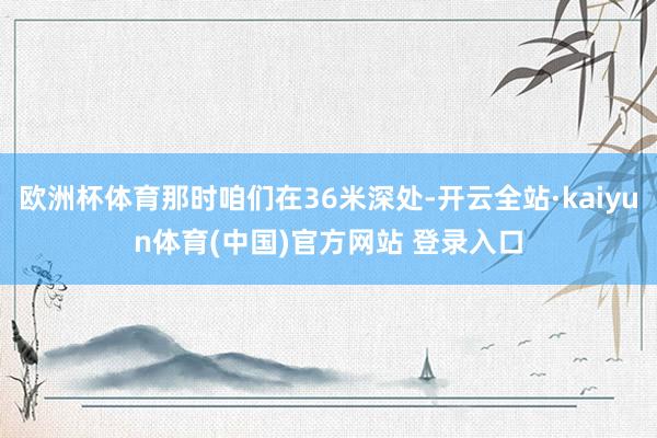 欧洲杯体育那时咱们在36米深处-开云全站·kaiyun体育(中国)官方网站 登录入口